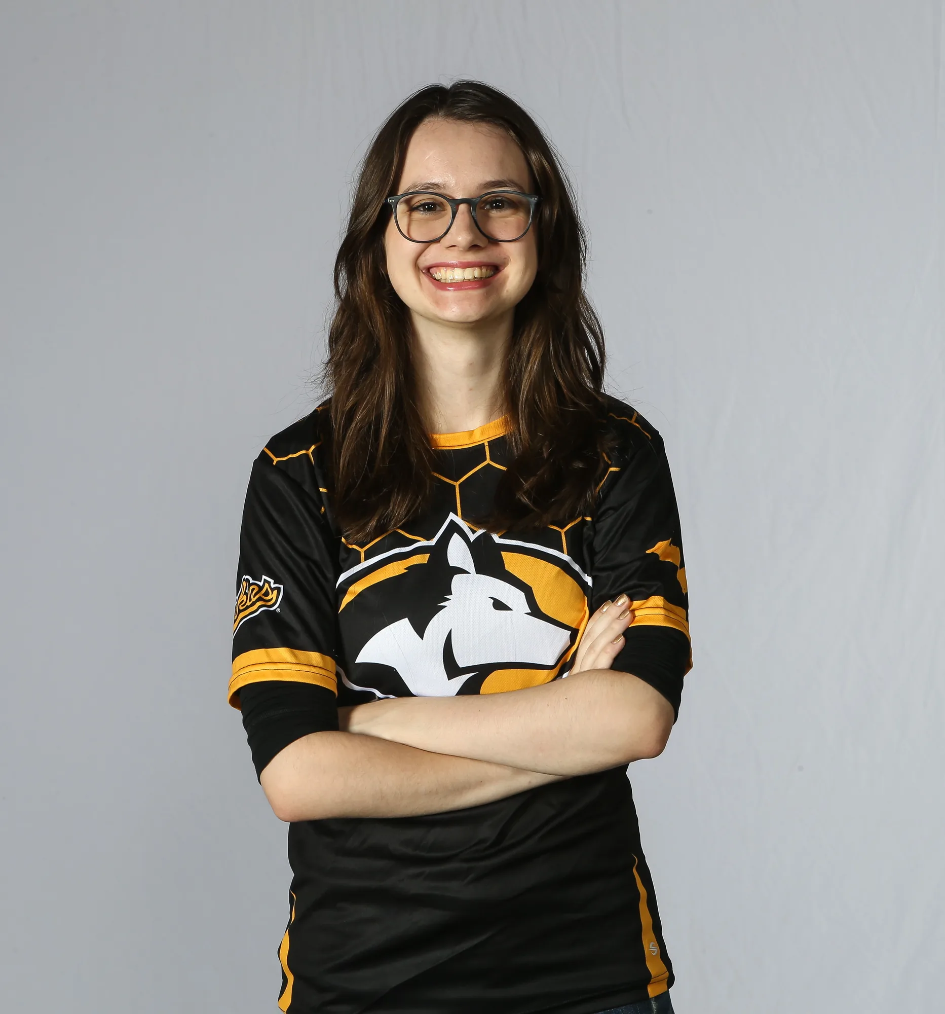 Katie Ulinski with the Michigan Tech Varsity Esports team
